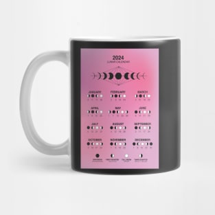 2024 Lunar Calendar, Moon Phase Calendar Mug